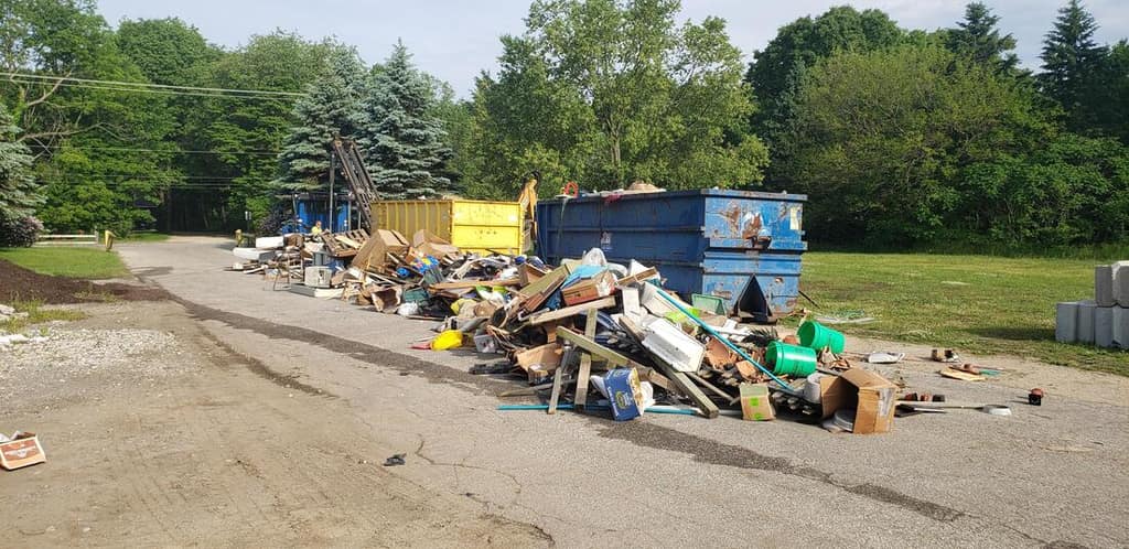 A pile of curbside household items collected during the spring pick-up
